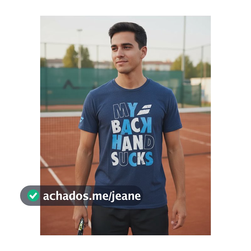 Camiseta Babolat My Backhand Sucks Masculina Azul Azul M