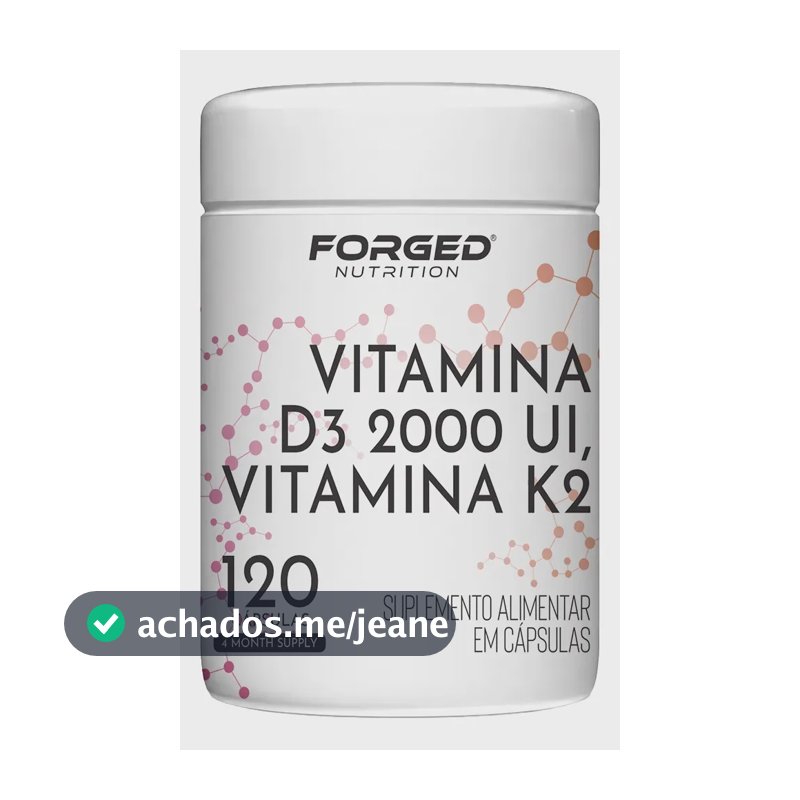 Vitamina D3, Vitamina K2 Forged Nutrition Forged Clean em cápsula Sem sabor de 120 un