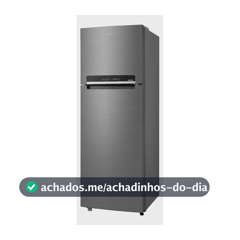 Geladeira com freezer inverter Midea Frost Free Duplex MDRT533EVD461 con capacidad de 394L inox