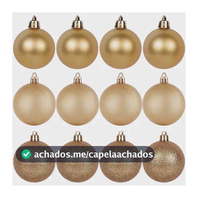 Kit 12 Bolas Bolinhas 5cm Para Árvore De Natal Lisa Glitter E Fosca Enfeite Natalino Luxo Cor Champanhe