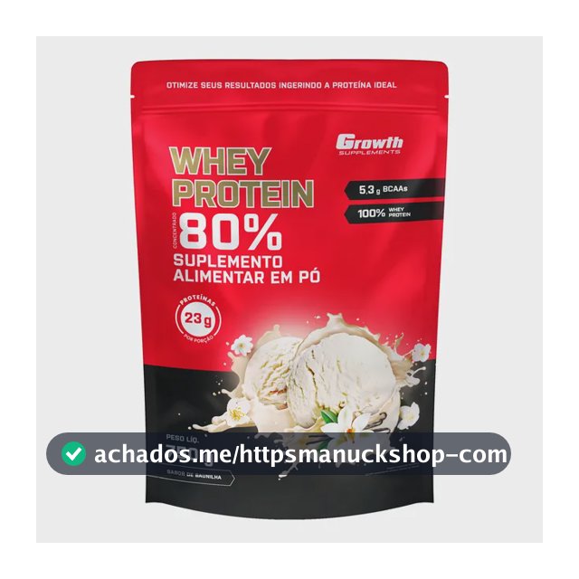 Whey Concentrado 750g Growth Supplements - Variados Sabores Baunilha