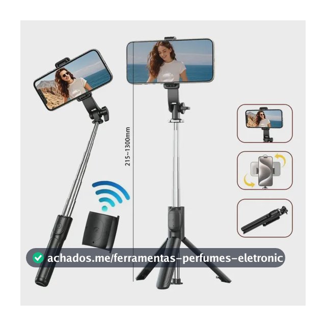 Bastão Tripé Pau Selfie Bluetooth 130cm, Controle, Tripé Bastão De Selfie Extensível, Eletro Mex
