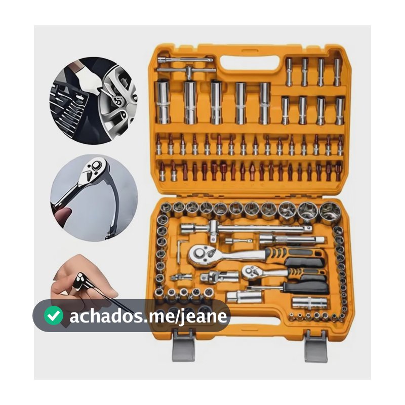 Kit Ferramentas Jogo Soquetes 61-216 Peças Aço Crv + Maleta 108pcs