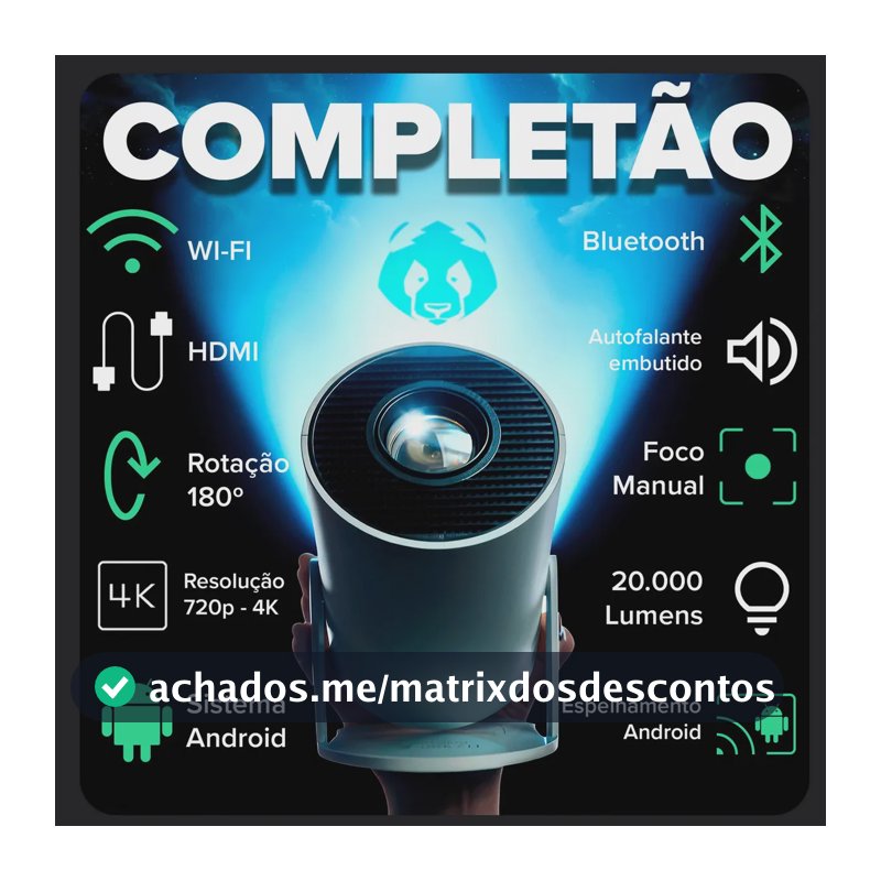 Projetor Smart Portátil Full Hd 4k Android 11 Wi-fi Bluetooth tv Mini Projetor hy300 Home Theater Cinema Em Casa Imagem Nítida Som Potente Compatível Com Diversos Dispositivos Branco LUZTUDO