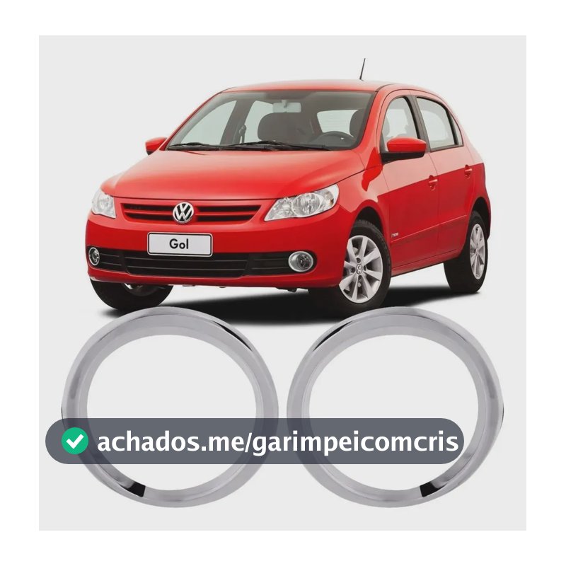 Par Aro Aplique Cromado Farol Milha Gol G5 Voyage Saveiro Cromado
