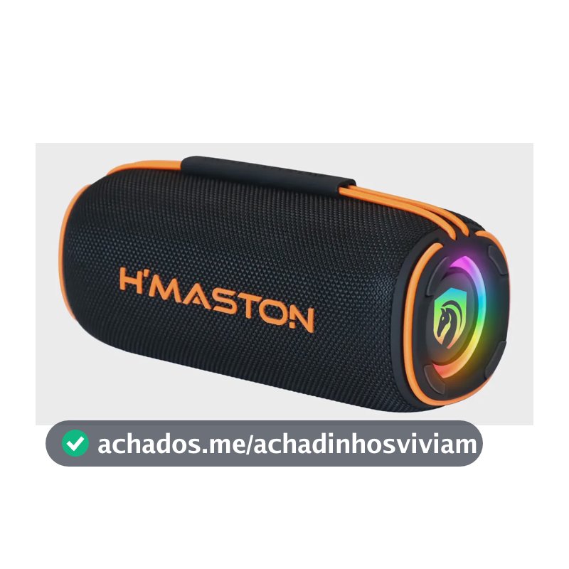 Caixa De Som Bluetooth Portátil 40w H'maston Tn22 Rgb Tws Preto 127/220v