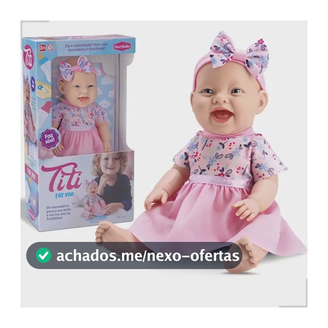 Boneca Titi Faz Xixi Bambola com Fraldinha e Mamadeira 34cm