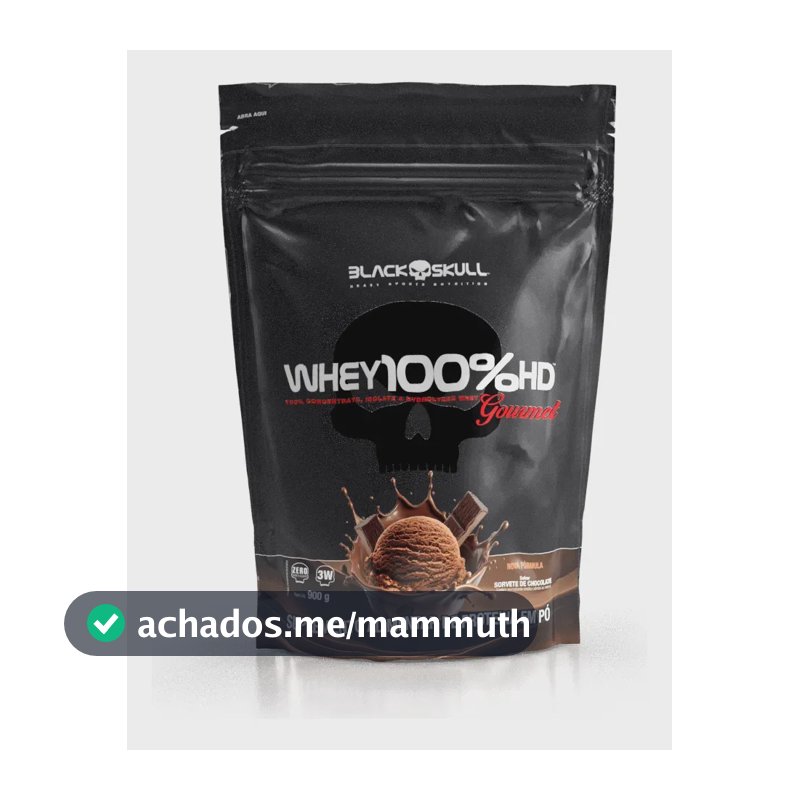 Whey 100%hd Gourmet 900g Refil Black Skull Sabor Chocolate