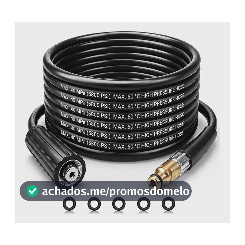 Mangueira Lavadora Alta Pressão 10m P/ Karcher K2 A K7 Preta Preto
