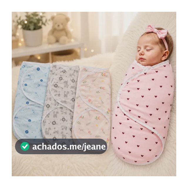 Cueiro Swaddleme Charutinho Com Velcro 100% Algodão