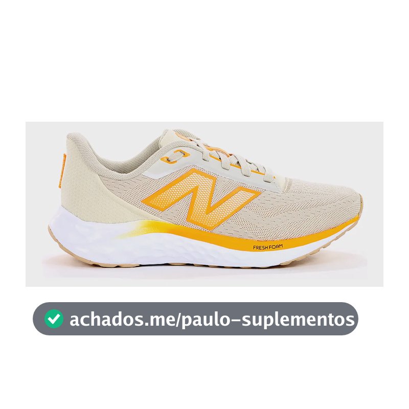 Tênis New Balance Fresh Foam Arishi V4 Caminhada Esportivo Bege 35 Br