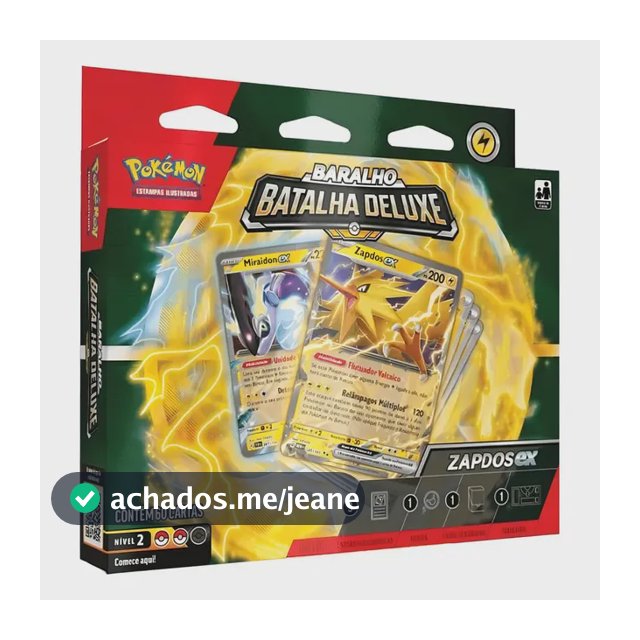 Pokémon Box Coleção Baralho de Batalha Deluxe TCG Zapdos Ex em Português