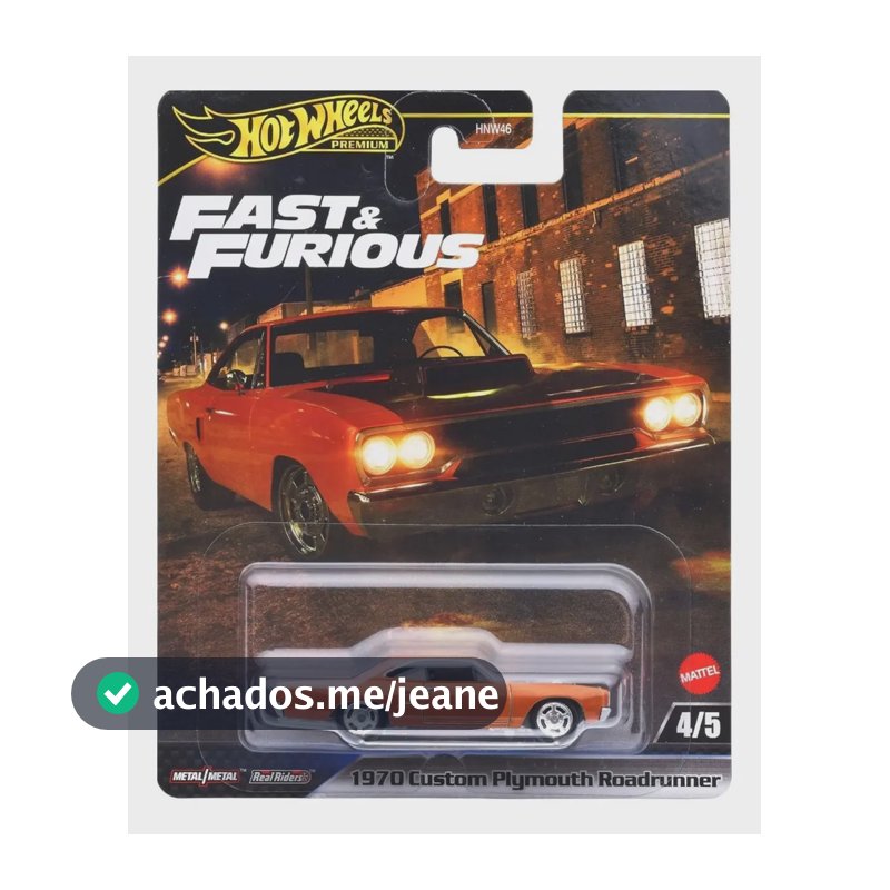 Hot Wheels 1970 Custom Plymouth Roadrunner Speed Premium Laranja