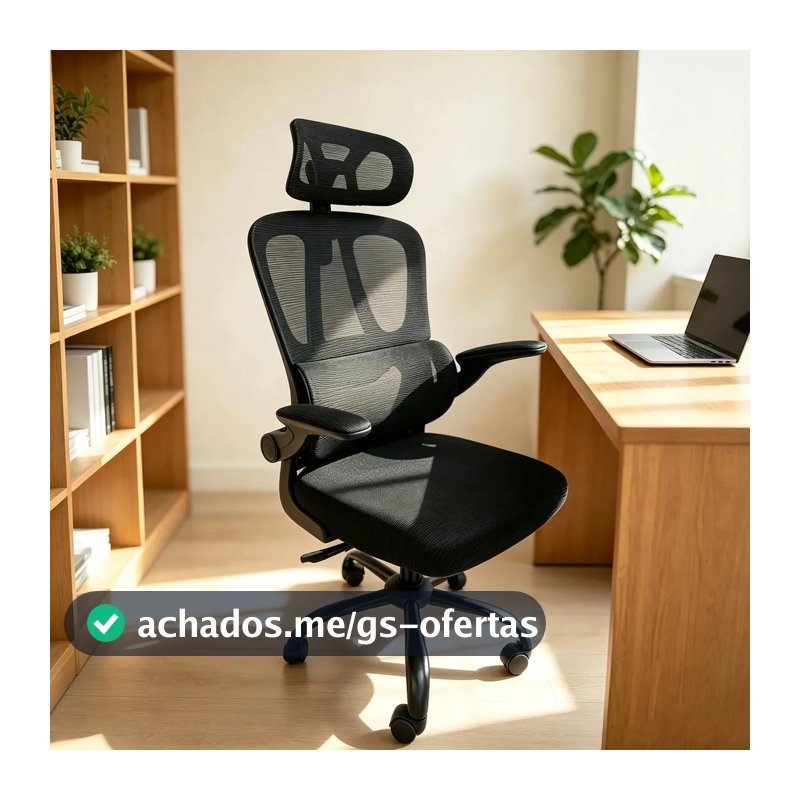 Cadeira Ergonômica Mesh Preta Para Escritório