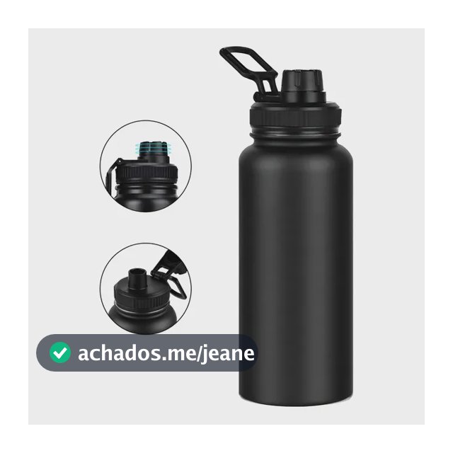 600ml Garrafa Térmica Isolada A Vácuo Água Gelada Academia Preto