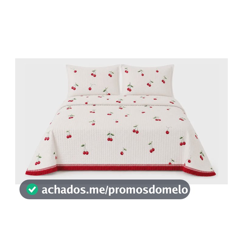 Colcha Cobre Leito Premium  King Piquet Branco Cereja Branco