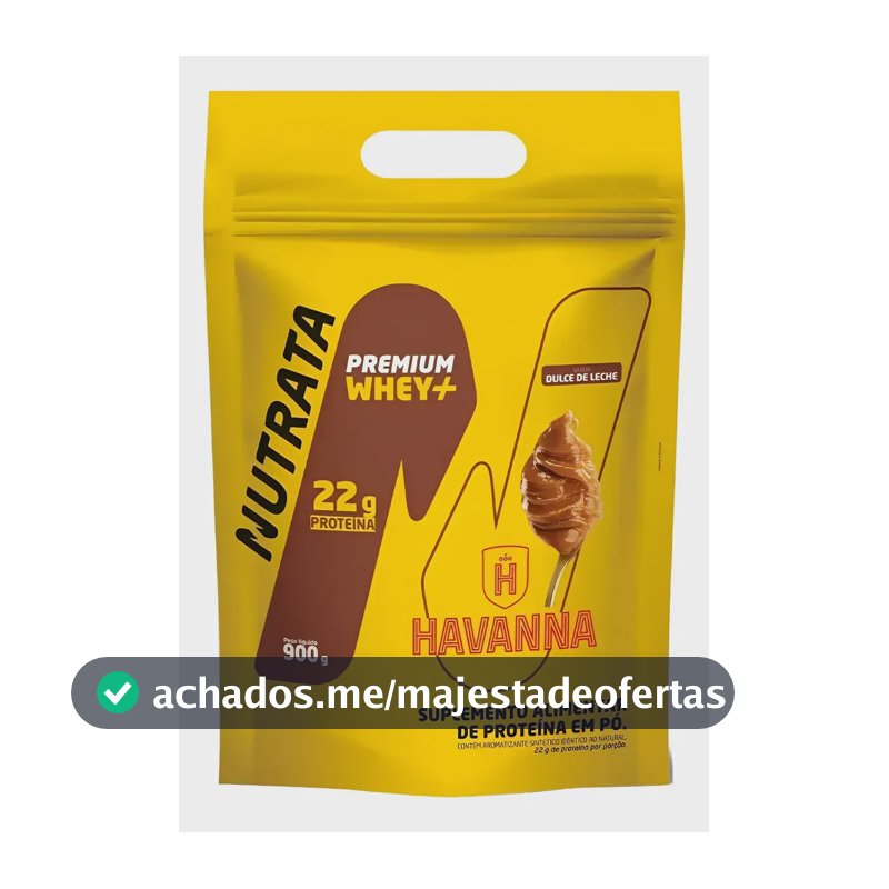 Whey Premium+ Havana Dulce De Leche Nutrata 900g Refil Doce De Leite