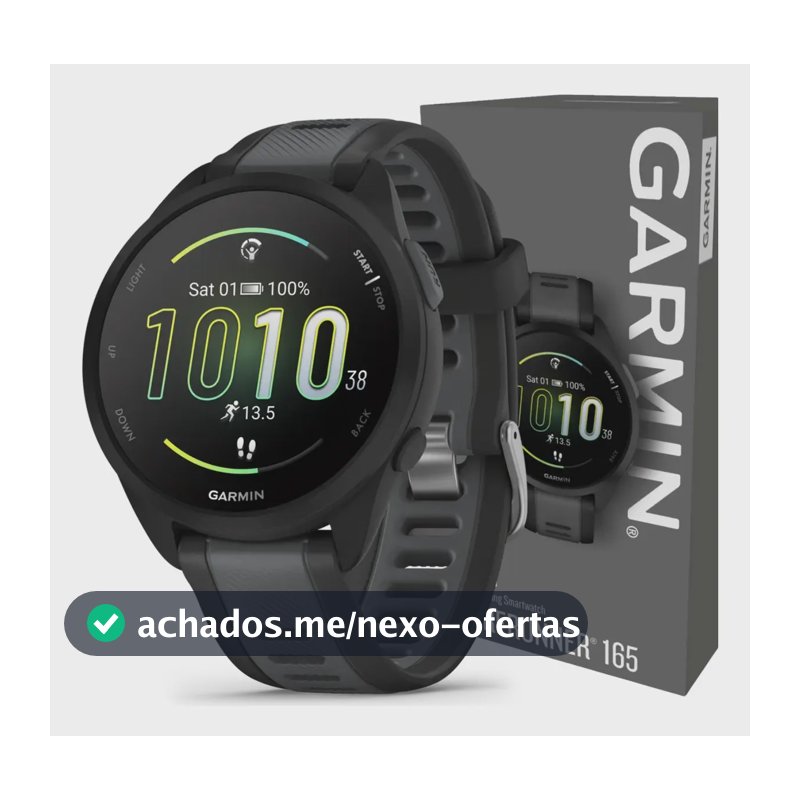 Smartwatch Relógio Garmin Forerunner 165 43mm Nf-e Preto Preto