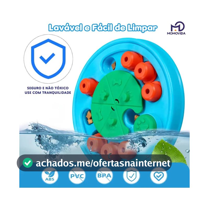 Brinquedo Interativo Cães Dispenser de Petiscos - comedouro lento Pets ,comedouro labirinto pet games ,Tabuleiro Porta Petisco Bringuedo Cães Antiestresse e Durável Brinquedo para Gato Momovida DT-2