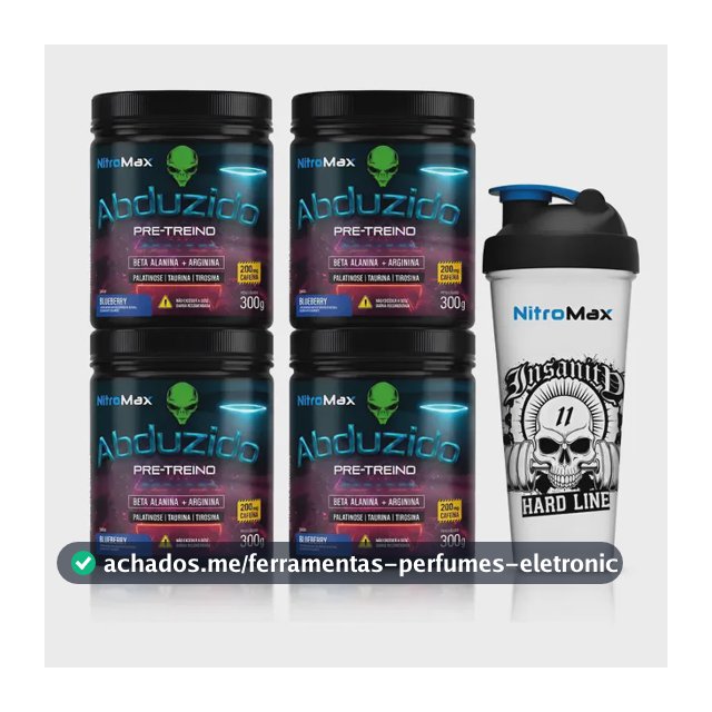 Kit 4 Pré-treino Abduzido 300g + Coqueteleira Brinde