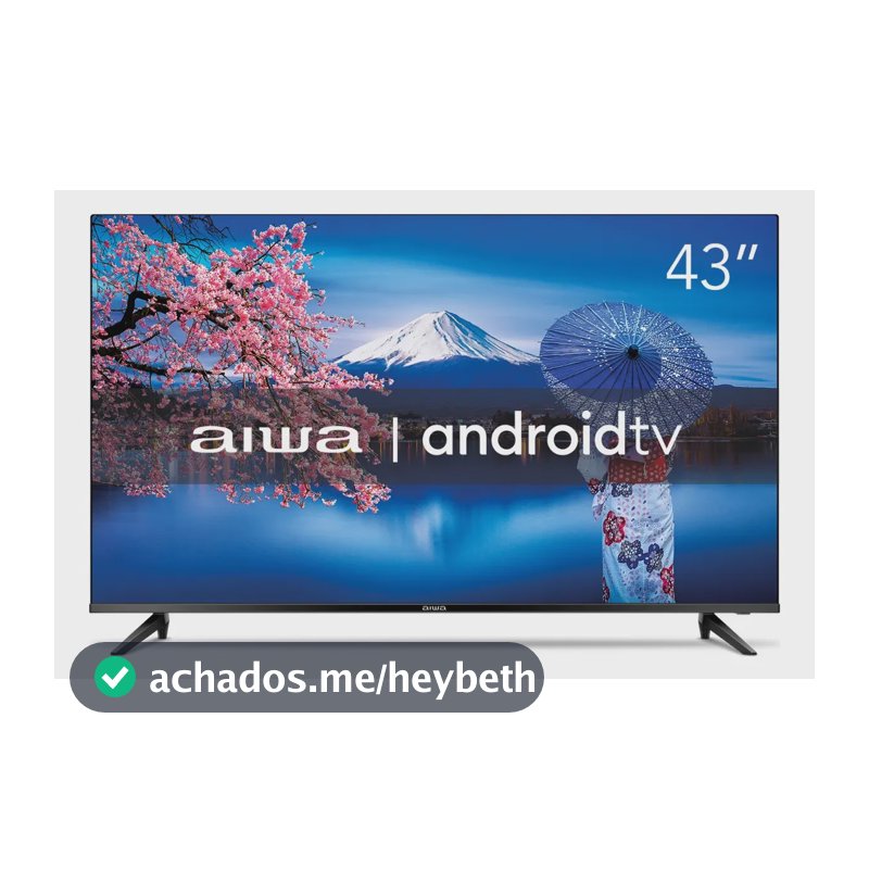 Smart TV AIWA 43” Android Full HD Borda Ultrafina HDR10 Dolby Áudio AWS-TV-43-BL-02-A