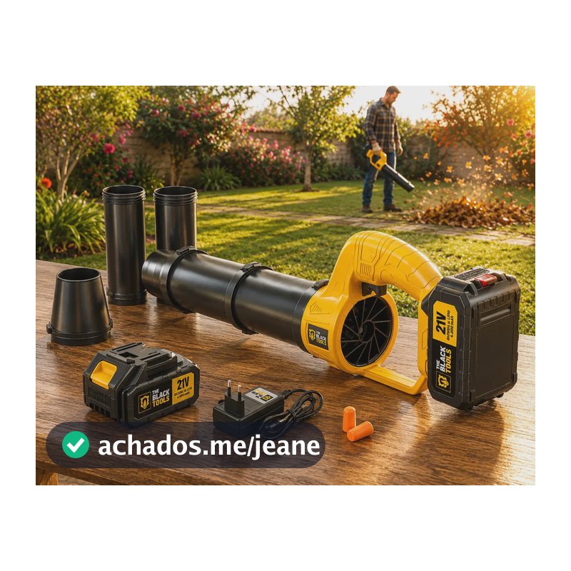 Soprador De Folhas E Resíduos A Bateria 21v Turbo P/ Jardim Amarelo 127/220v