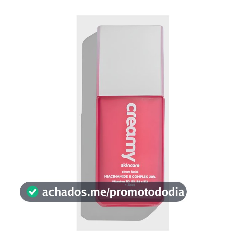 Creamy Skincare Niacinamide B Complex 20% 30ml | Uniformiza a Textura e o Tom da Pele, Clareia Manchas, Vitaminas B3, B12, B5, B6, E e Zinco | Todos os Tipos de Pele