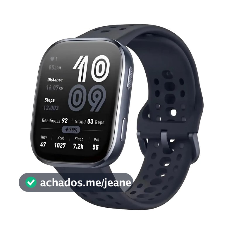 Smartwatch Amazfit Bip 6 com GPS e Tela 1.97" AMOLED para Android na Cor Preta