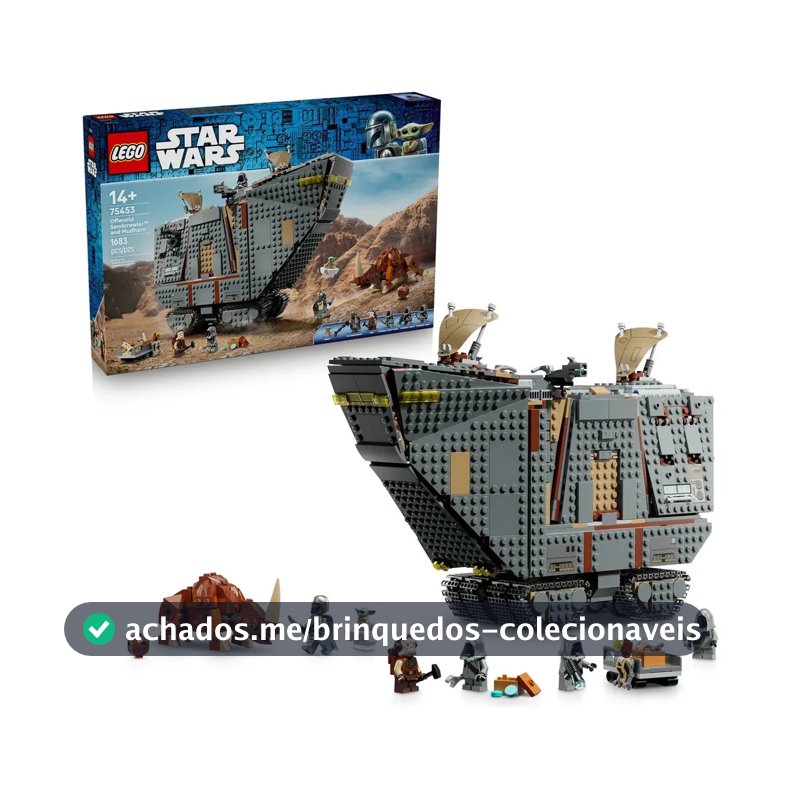 LEGO Star Wars Sandcrawler e Mudhorn de Offworld 75453; Conjunto de construção com Grogu e 5 minifiguras; Brinquedo para fãs de Star Wars; Presente Dia das crianças; 14+