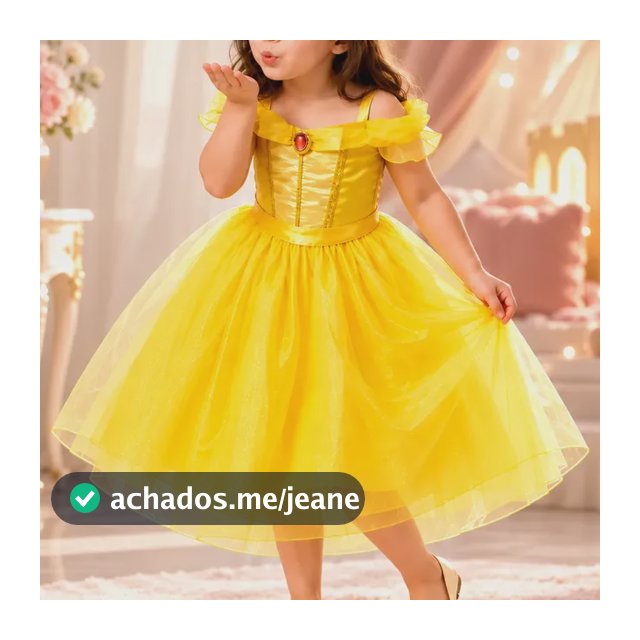 Fantasia Princesa Bela E A Fera Vestido Disney Luxo Infantil