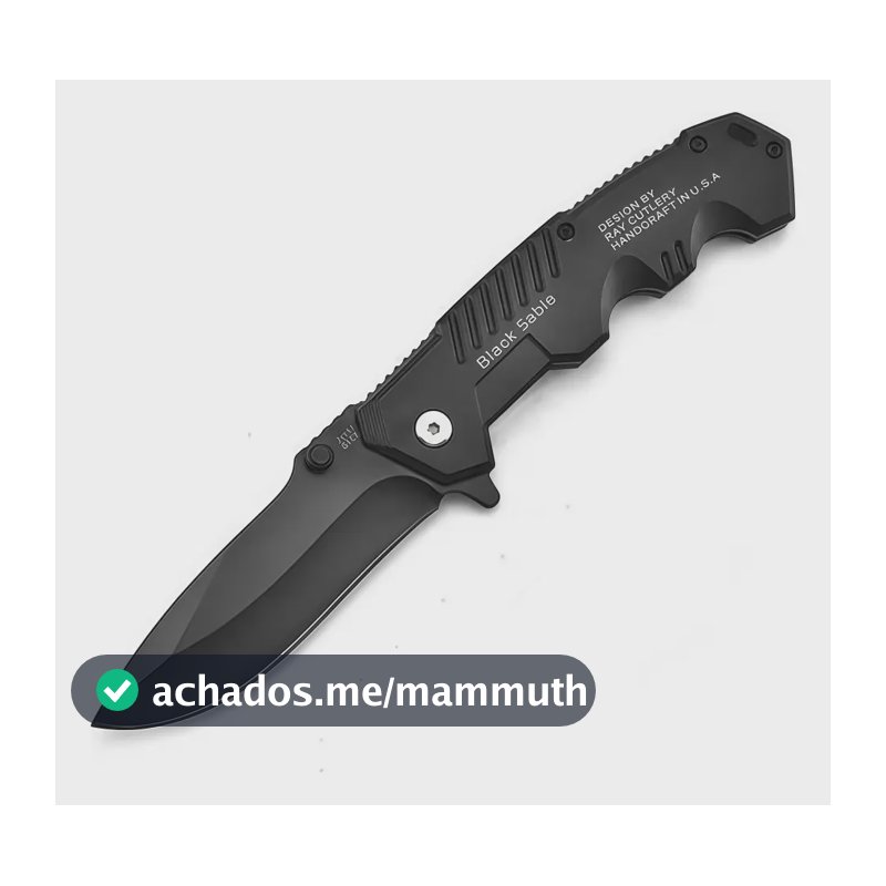 Canivete Tático Dobrável De Metal Ideal Para Camping Trilhas Preto