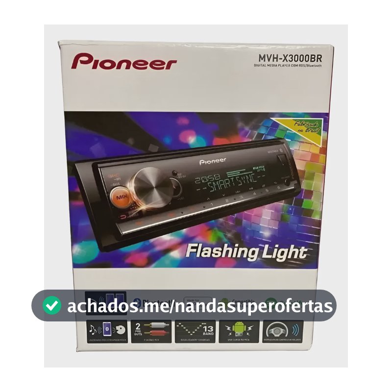 Pioneer Mvh-x3000br Usb / Bt Aceita Controle Longa Distância
