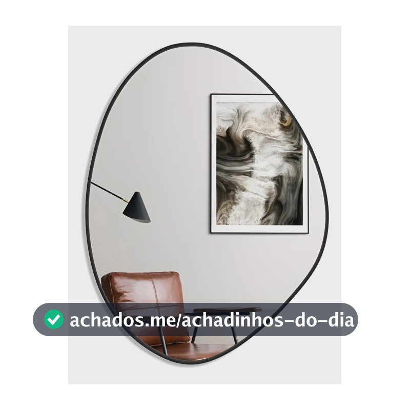 Espelho orgánico de parede Orgánico do 60cm x 40cm Preto