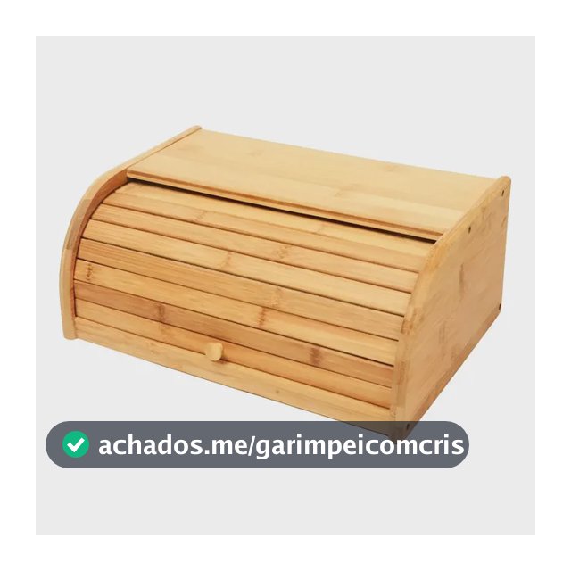 Porta Pão Bambu Com Tampa Retrátil Cor Bege Liso Casa Laura Enxovais