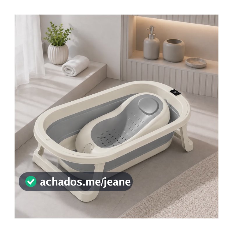 Banheira Bebê Dobrável Retrátil Portátil Sensor Temperatura