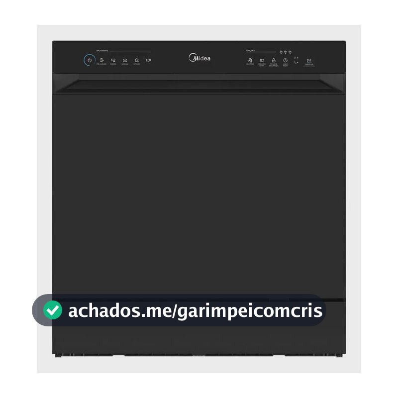 Lava Louças 8 Serviços Preta Touch Plus Midea Preto