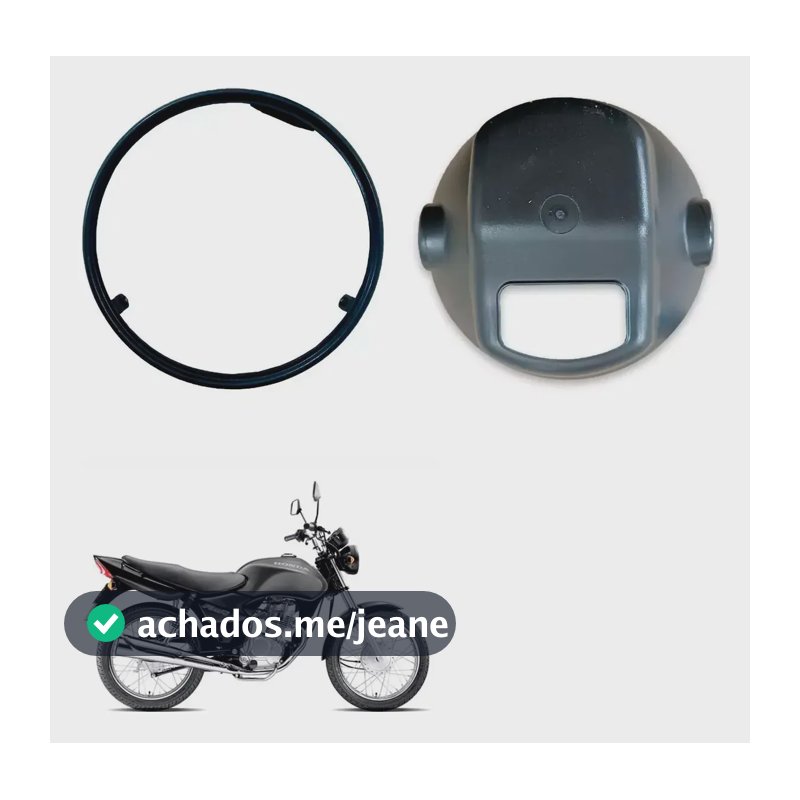 Carcaça + Aro Farol Titan 150 2005 2006 2007 2008 Cinza