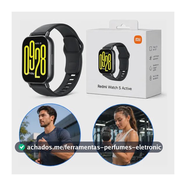 Relógio Smartwatch Redmiwatch 5 Active Prata Xiaomi Original Branco Preto Prateado