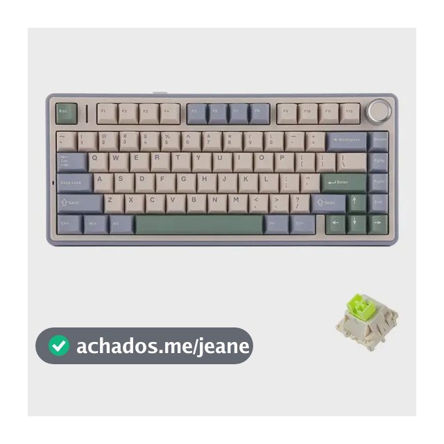 Teclado Mecânico Aula F75 Layout 75 RGB Hot Swappable Switch Ash Wood V3 Formato US