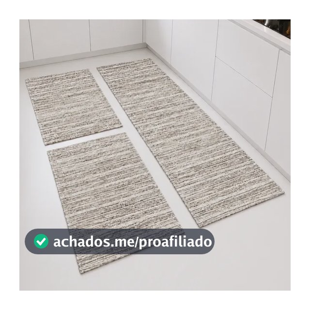 Tapete Kit Cozinha Antiderrapante Passadeira Jogo Lavável 1.4 M 45 Cm Caramelo