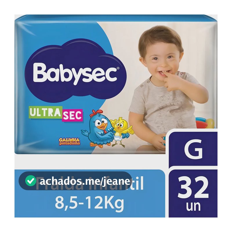 Fralda Babysec Galinha Pintadinha Ultrasec G - 32 Fraldas