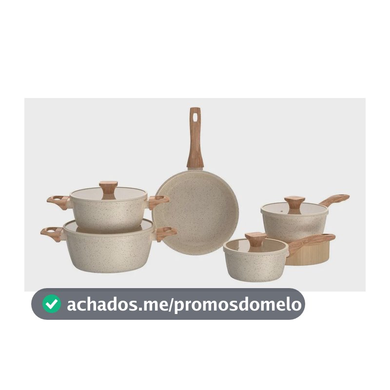 Jogo De Panelas Brinox 5 Peças Alumínio Cerâmico Creme Creme