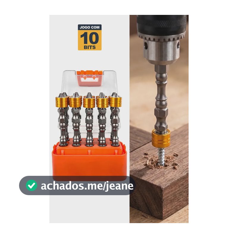 Jogo com 10 Bits Philips PH2 da Núcleo Ferramentas para Parafusadeiras - Ponteira Dupla PH2 Imantada 65mm Encaixe Sextavado de ¼ polegada Aço S2 HRc 54-58 com Limitador