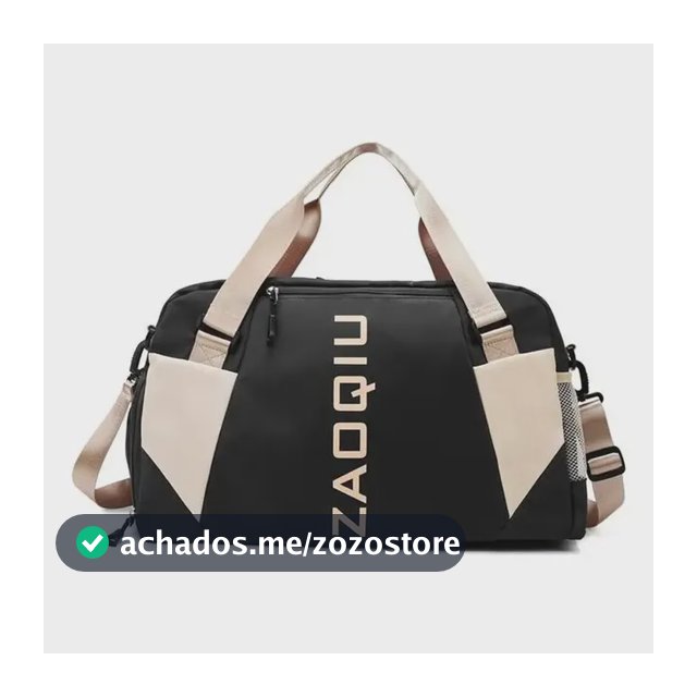 Bolsa de Viagem de Mão Grande Preta para Bordo e Academia