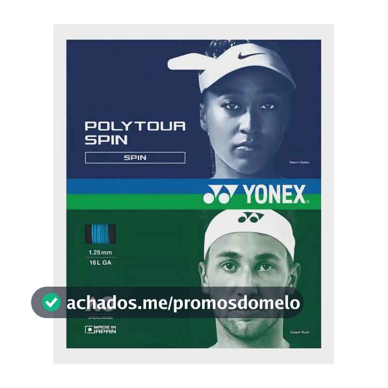 Corda Yonex Poly Tour Spin Azul Set Individual 16L 1.25mm