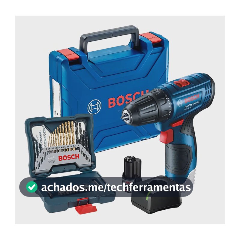 Parafusadeira 12v Gsr 120-li Kit Estojo Broca 30 Peças Bosch