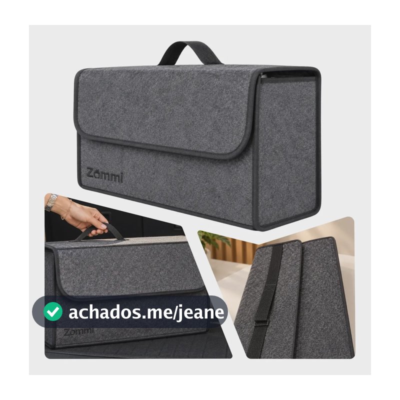 Organizador Veicular Multiuso Porta-malas Carro Acessórios Cinza-escuro