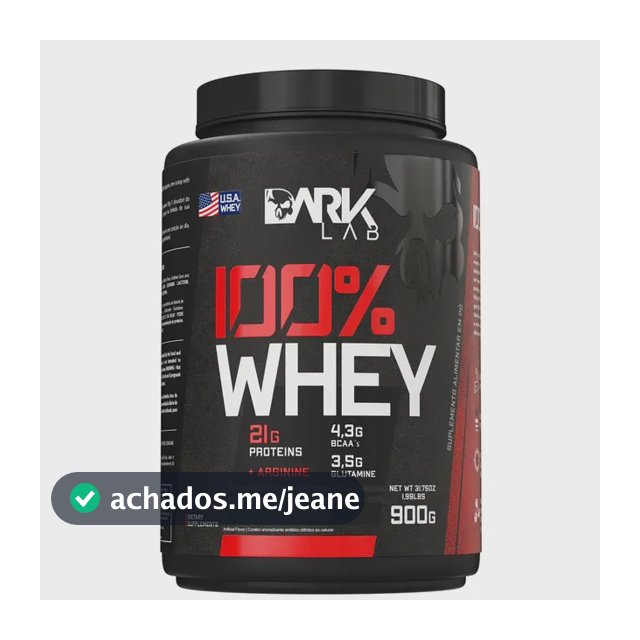 100% Whey Protein 900g Sabores - Dark Lab Sabor Cappuccino