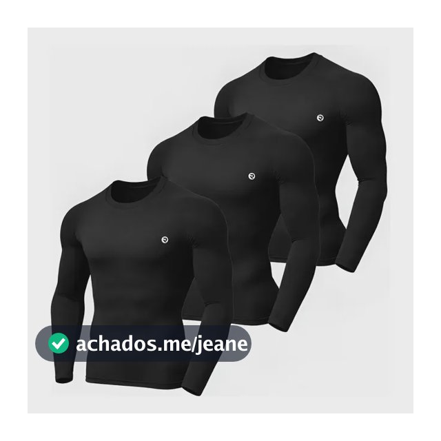 Kit 3 Camisetas Masculinas Térmica Segunda Pele Proteção Uv