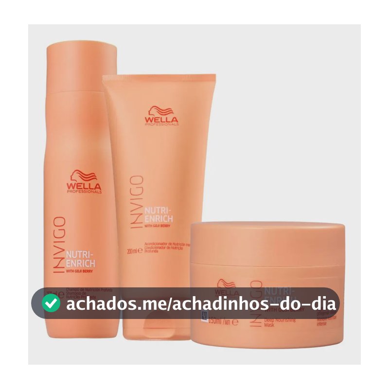 Kit Wella Nutri Enrich Shampoo 250ml Condicionador 200ml Máscara 150ml